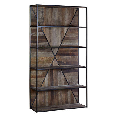 Midas Recycled Elm Wood 5 Tier Shelf Unit