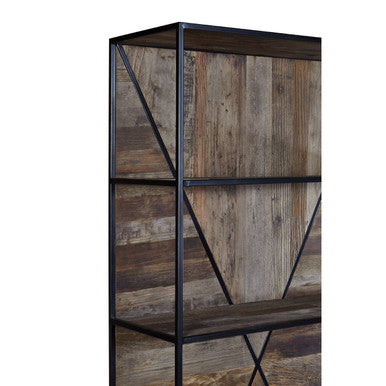 Midas Recycled Elm Wood 5 Tier Shelf Unit