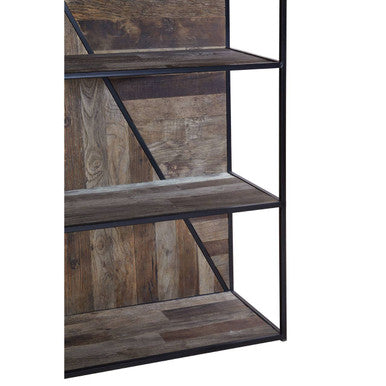 Midas Recycled Elm Wood 5 Tier Shelf Unit