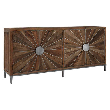 Midas Recycled Elm Wood 4 Door Sideboard