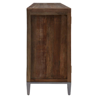 Midas Recycled Elm Wood 4 Door Sideboard