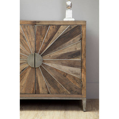 Midas Recycled Elm Wood 4 Door Sideboard