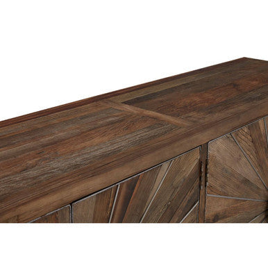 Midas Recycled Elm Wood 4 Door Sideboard