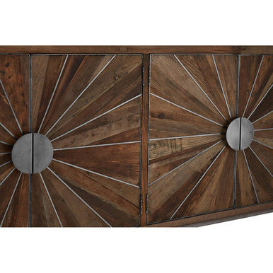 Midas Recycled Elm Wood 4 Door Sideboard