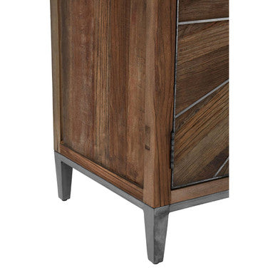 Midas Recycled Elm Wood 4 Door Sideboard