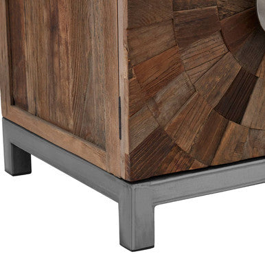Midas Recycled Elm Wood Small 2 Door Cabinet