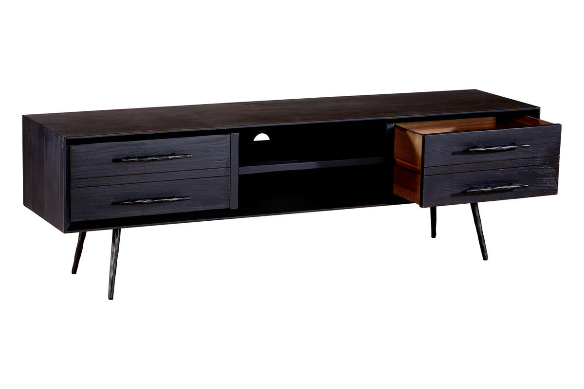 Madsen Brown Recycled Wood 4 Drawer Media Unit