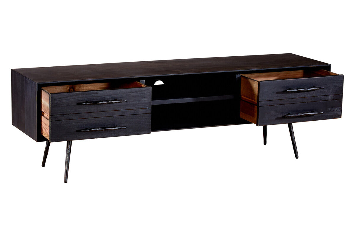 Madsen Brown Recycled Wood 4 Drawer Media Unit