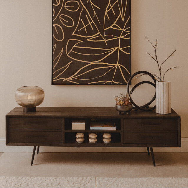 Madsen Brown Recycled Wood 4 Drawer Media Unit