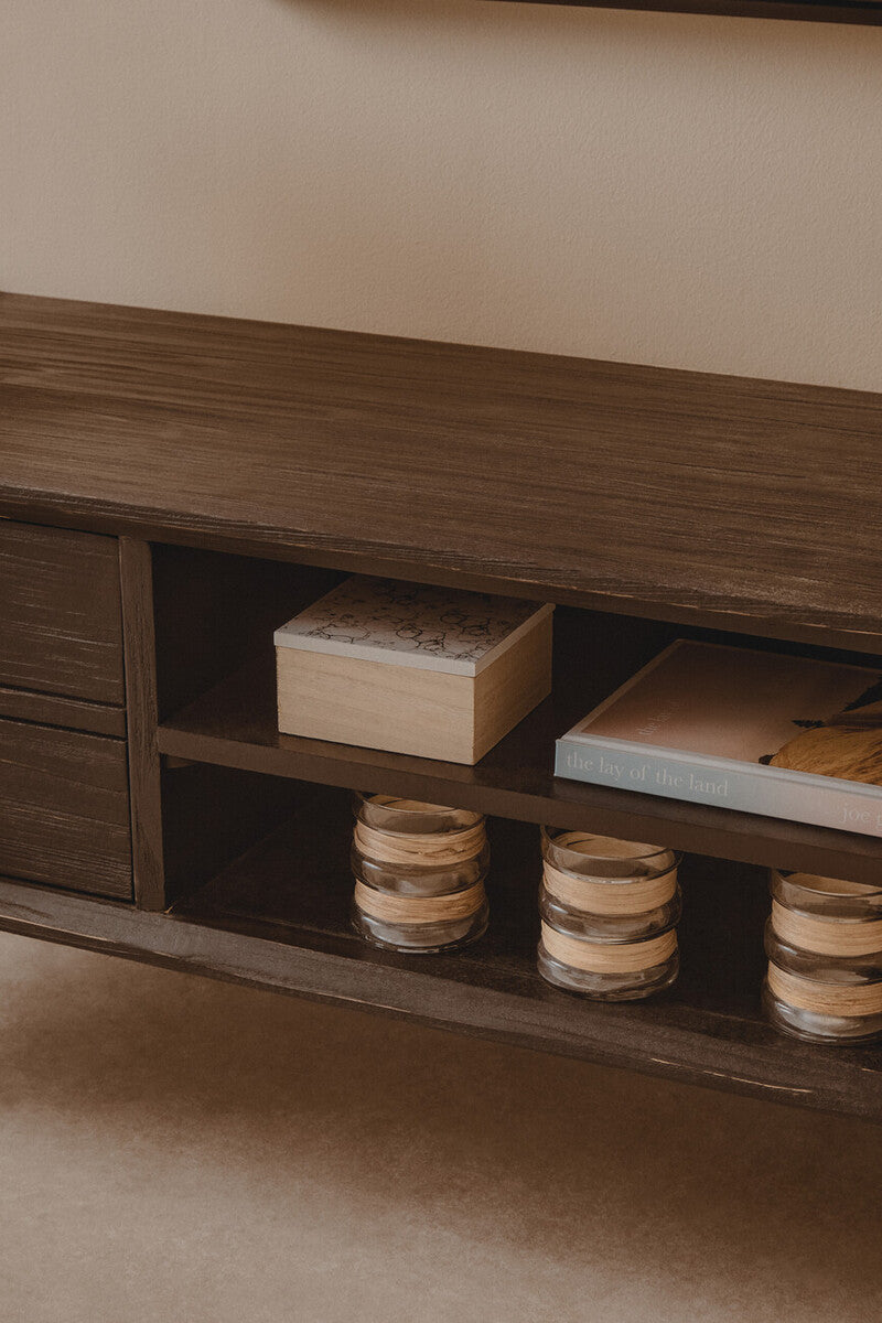 Madsen Brown Recycled Wood 4 Drawer Media Unit