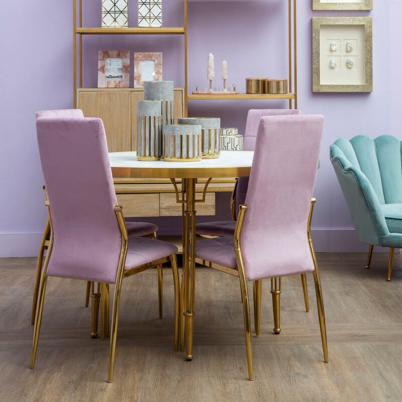 Modica White Concrete Effect Round Dining Table