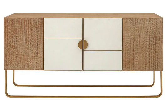 White and Oak Wood Sideboard