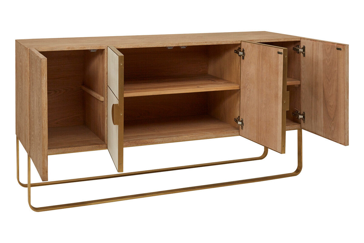 Modica White and Oak Wood Sideboard