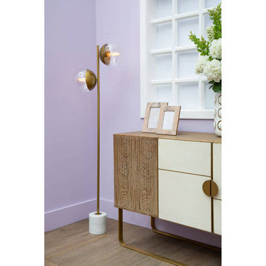 Modica White and Oak Wood Sideboard