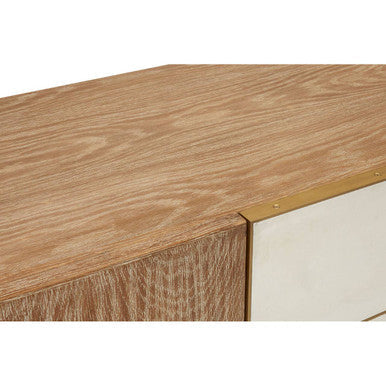 Modica White and Oak Wood Sideboard