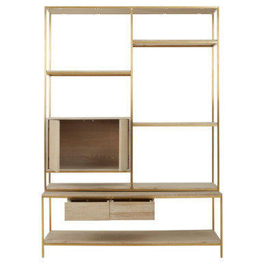 Modica Natural Oak Wood Shelf Unit