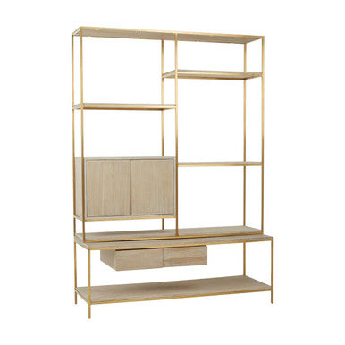 Modica Natural Oak Wood Shelf Unit