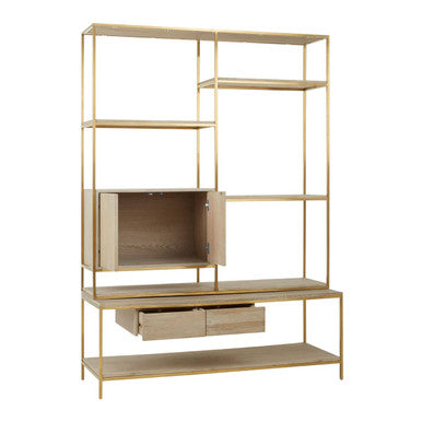 Modica Natural Oak Wood Shelf Unit