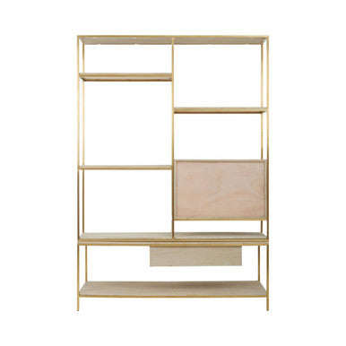 Modica Natural Oak Wood Shelf Unit