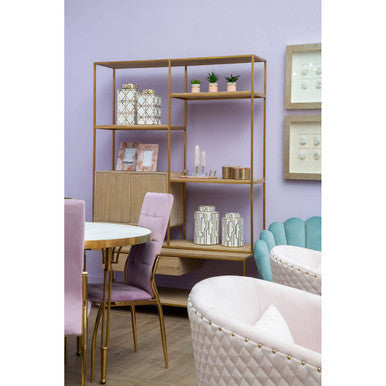Modica Natural Oak Wood Shelf Unit