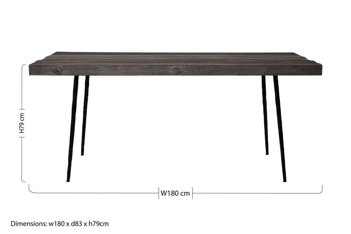 Mason Recycled Oak Wood Rectangular Dining Table