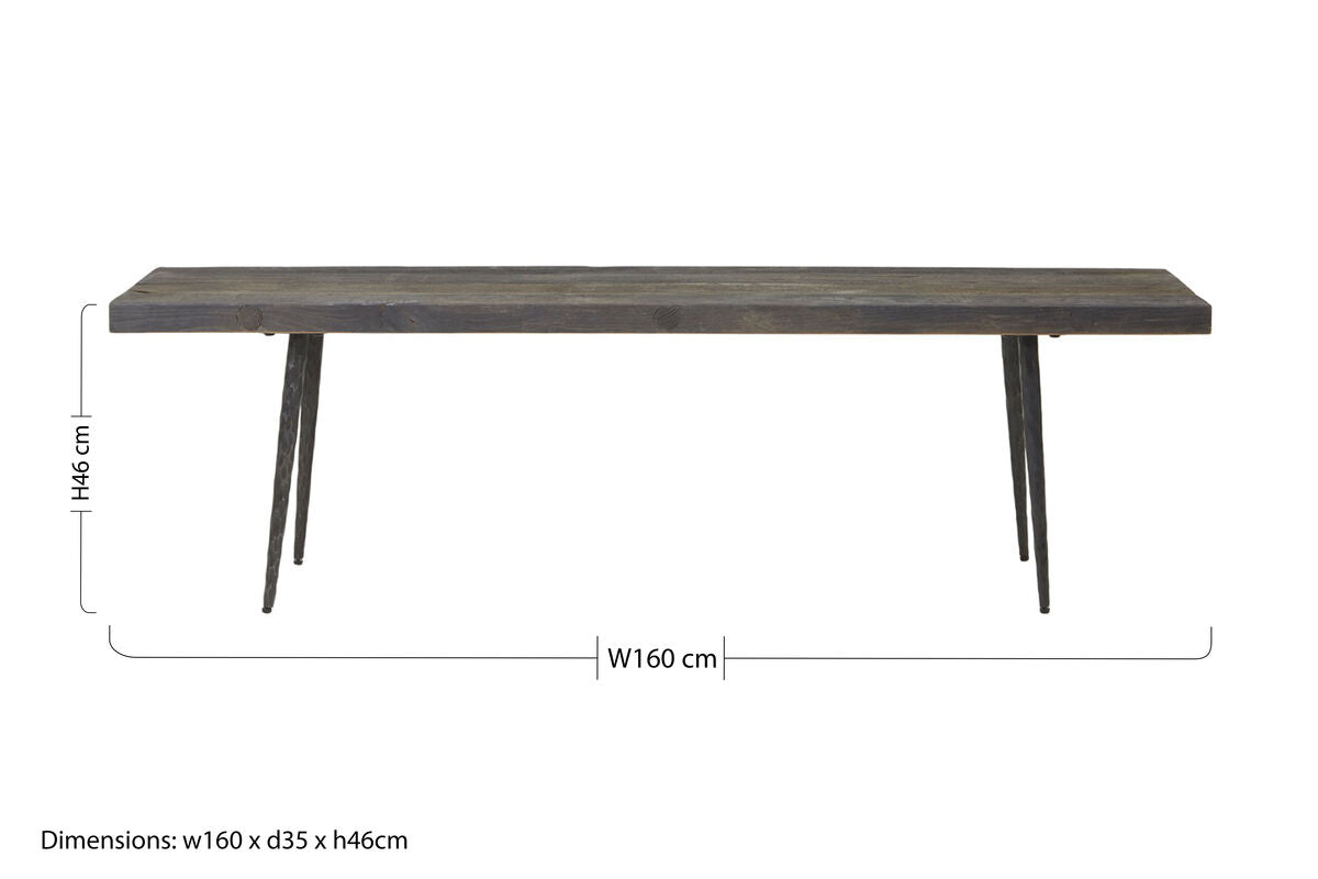 Mason Recycled Oak Wood Bench