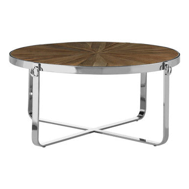 Mitra Elm Wood Parquet Top Coffee Table