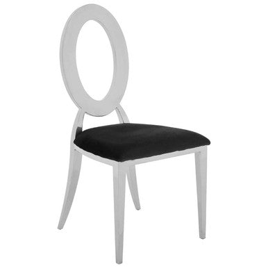 Oval Back Black Velvet Dining Chair | Yasmin