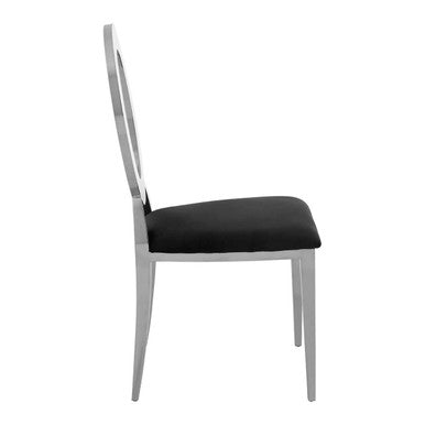 Oval Back Black Velvet Dining Chair | Yasmin
