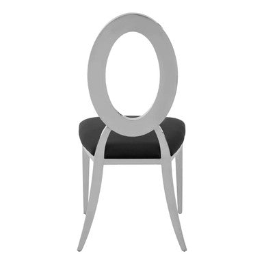 Oval Back Black Velvet Dining Chair | Yasmin
