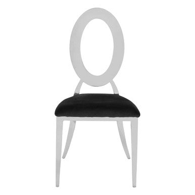 Oval Back Black Velvet Dining Chair | Yasmin