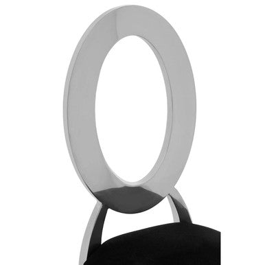 Oval Back Black Velvet Dining Chair | Yasmin