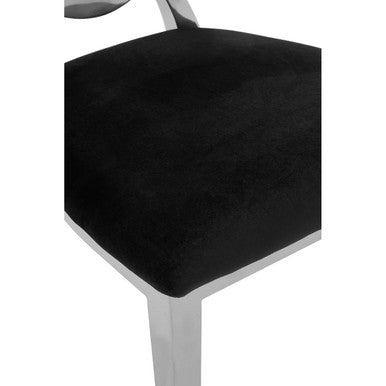 Oval Back Black Velvet Dining Chair | Yasmin