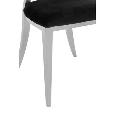 Oval Back Black Velvet Dining Chair | Yasmin