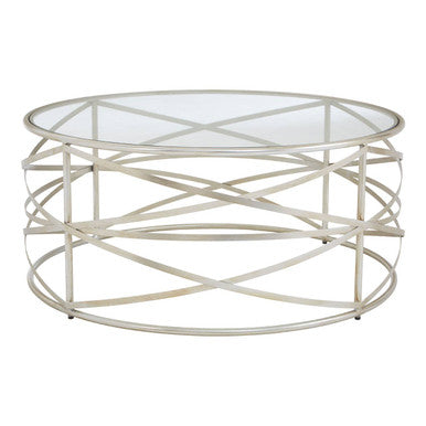 Rubia Clear Glass and Silver Finish Coffee Table