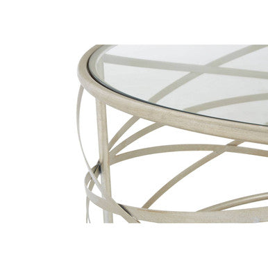 Rubia Clear Glass and Silver Finish Coffee Table