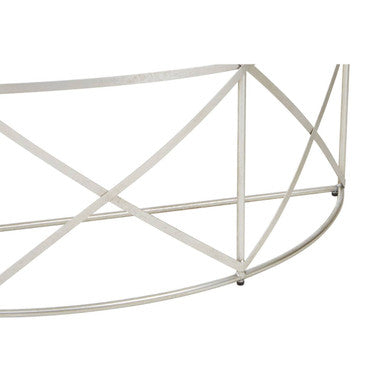 Rubia Clear Glass and Silver Finish Half Moon Console Table