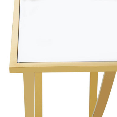 Reena Mirrored Top and Gold Finish Console Table