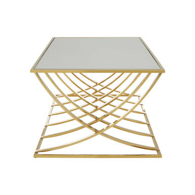 Reena Mirrored Top and Gold Finish Coffee Table