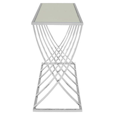Reena Mirrored Top and Chrome Finish Console Table
