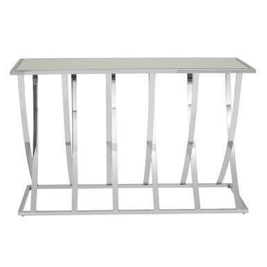 Reena Mirrored Top and Chrome Finish Console Table