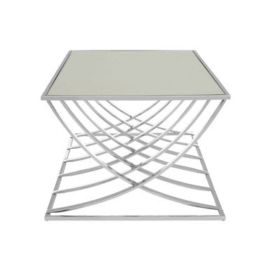Reena Mirrored Top and Chrome Finish Coffee Table