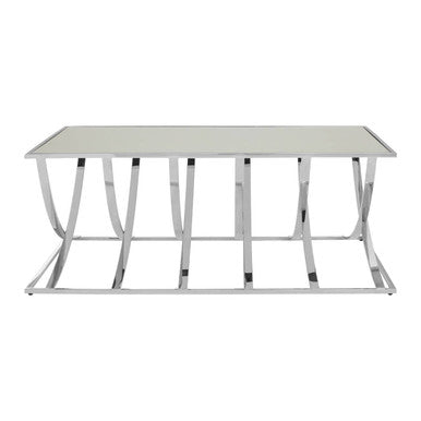Reena Mirrored Top and Chrome Finish Coffee Table