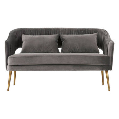 Hendricks Grey Velvet 2 Seater Sofa