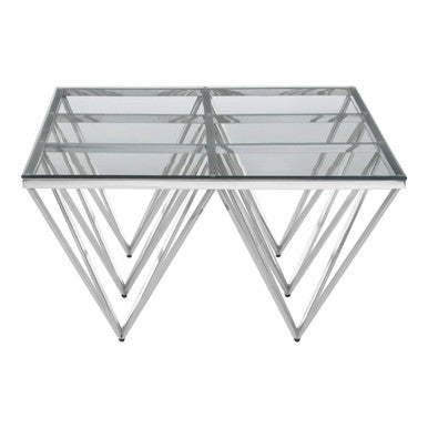 Allure Silver Finish Coffee Table with Six Pincer Legs