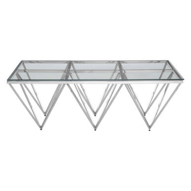 Allure Silver Finish Coffee Table with Six Pincer Legs