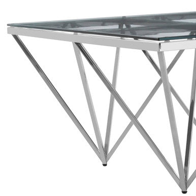 Allure Silver Finish Coffee Table with Six Pincer Legs