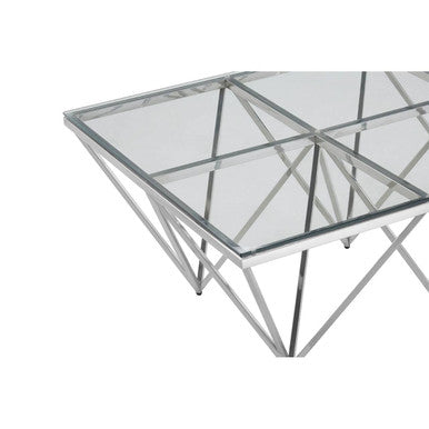 Allure Silver Finish Coffee Table with Six Pincer Legs