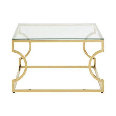 Allure Gold Finish Coffee Table with Curved Frame