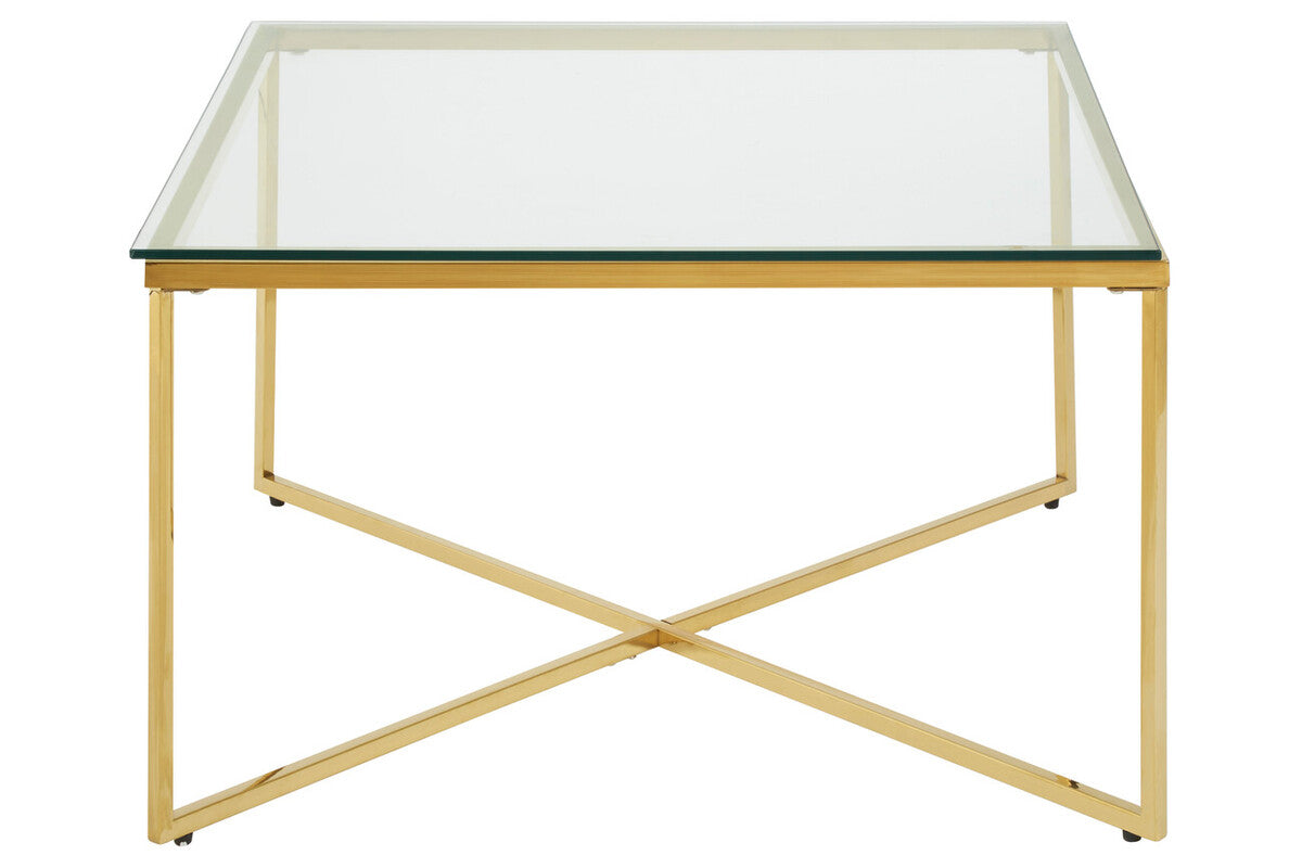 Allure Gold Finish Square Coffee Table